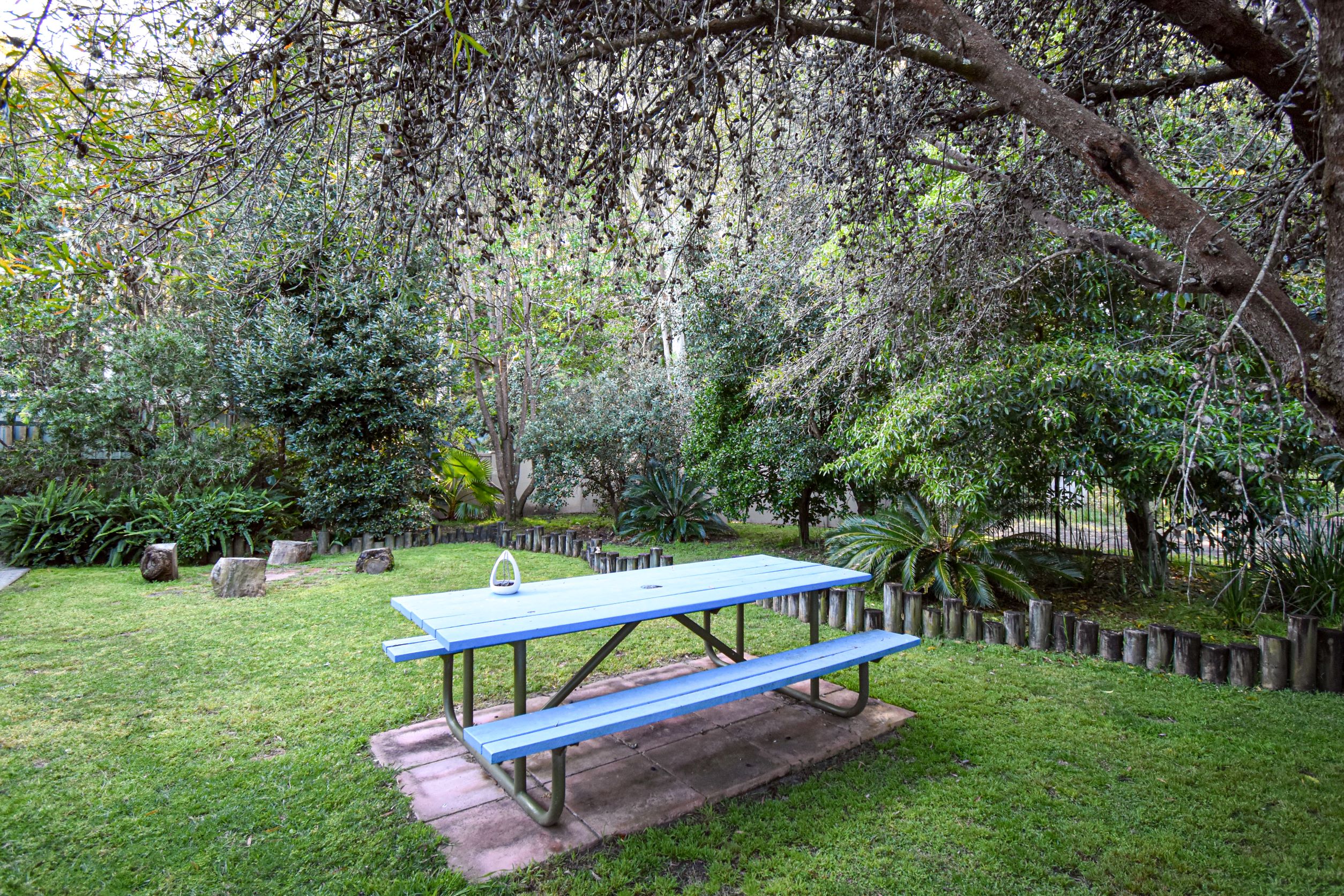 Enjoy lunch in the back garden overlooking Murramarang National Park